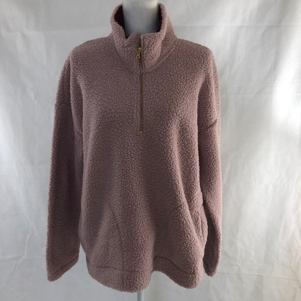 WOMEN'S OLD NAVY MOCK-NECK COLLAR SHERPA PULLOVER